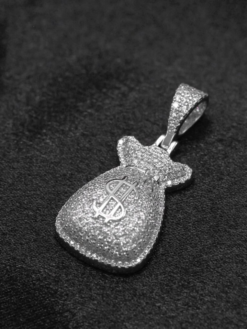 925 Sterling Silver Money Bag Pendant Charm